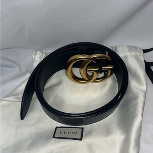 Black Leather Authentic Gucci Belt